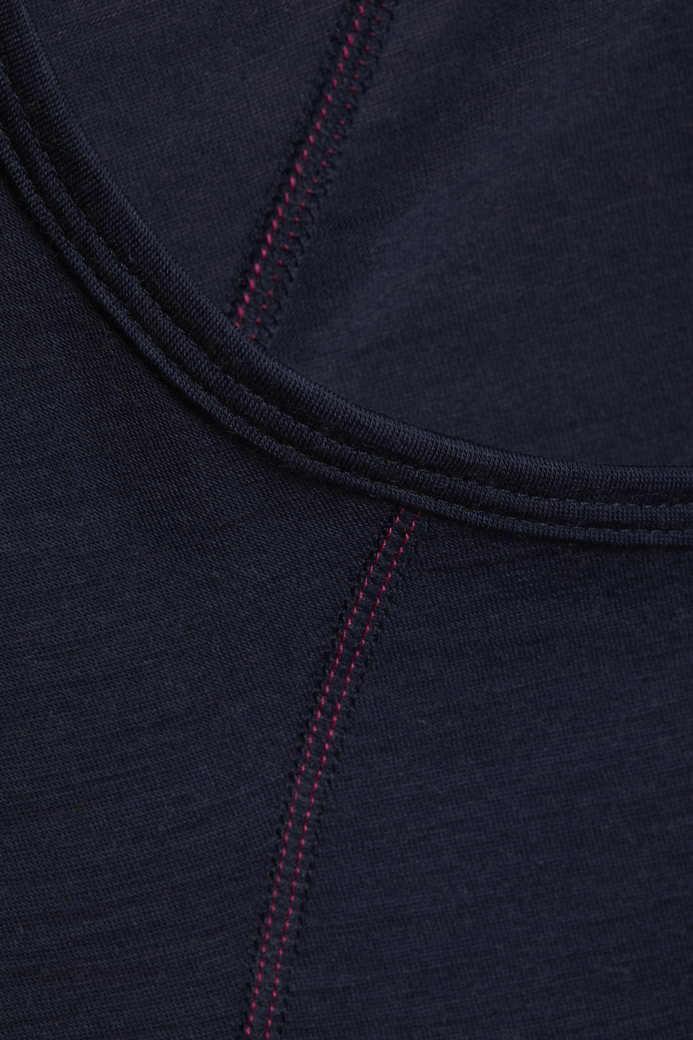 Detailbild Comazo Damen Shirt kurzarm aus Merinowolle Farbe Navy