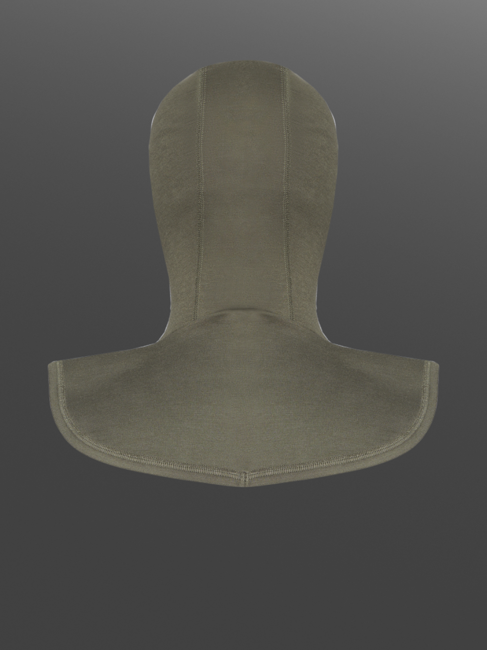 2-lagige Flammschutz Haube ohne Schulternaht von Comazo Protect Farbe Steingrau-Oliv Produktbild Rückansicht 2-lagige Flammschutz Haube ohne Schulternaht von Comazo Protect Farbe Steingrau-Oliv