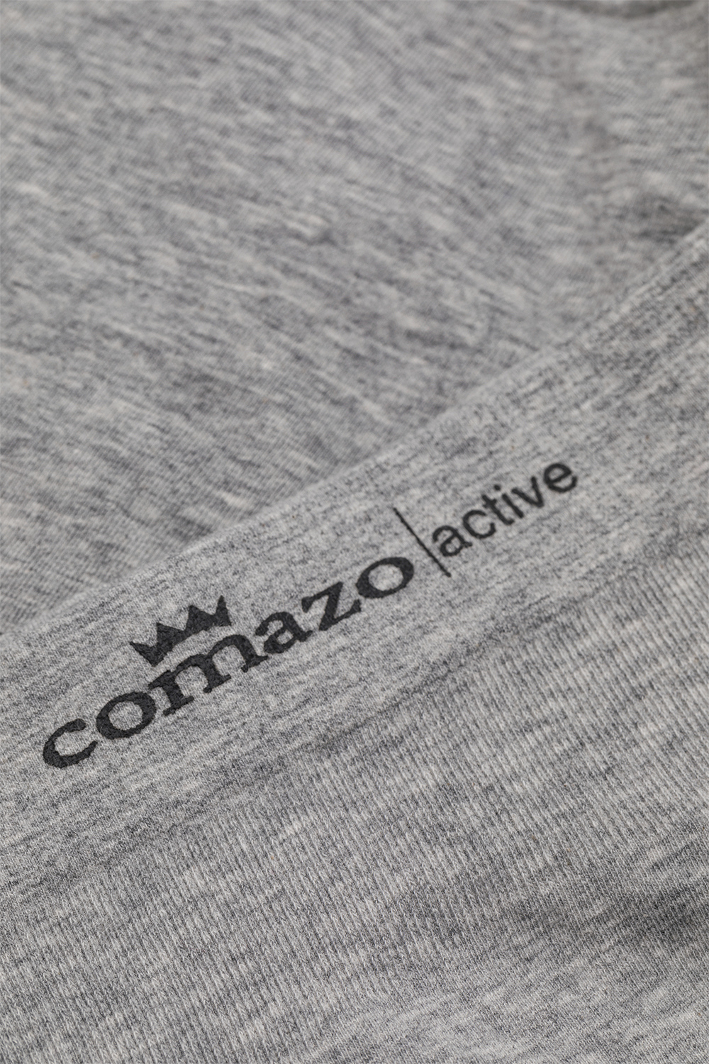 Comazo men's seamless trunk in grey melange color. Detail image: seamless trunks by Comazo in grey melange color.