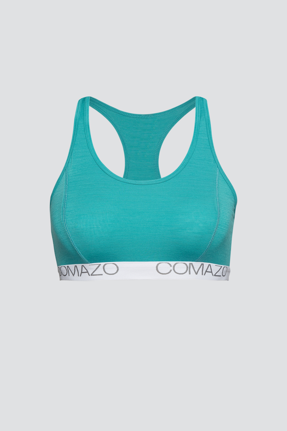 Produktbild Vorderansicht Bustier aus mulesing-free Merinowolle von Comazo in der Farbe Mint