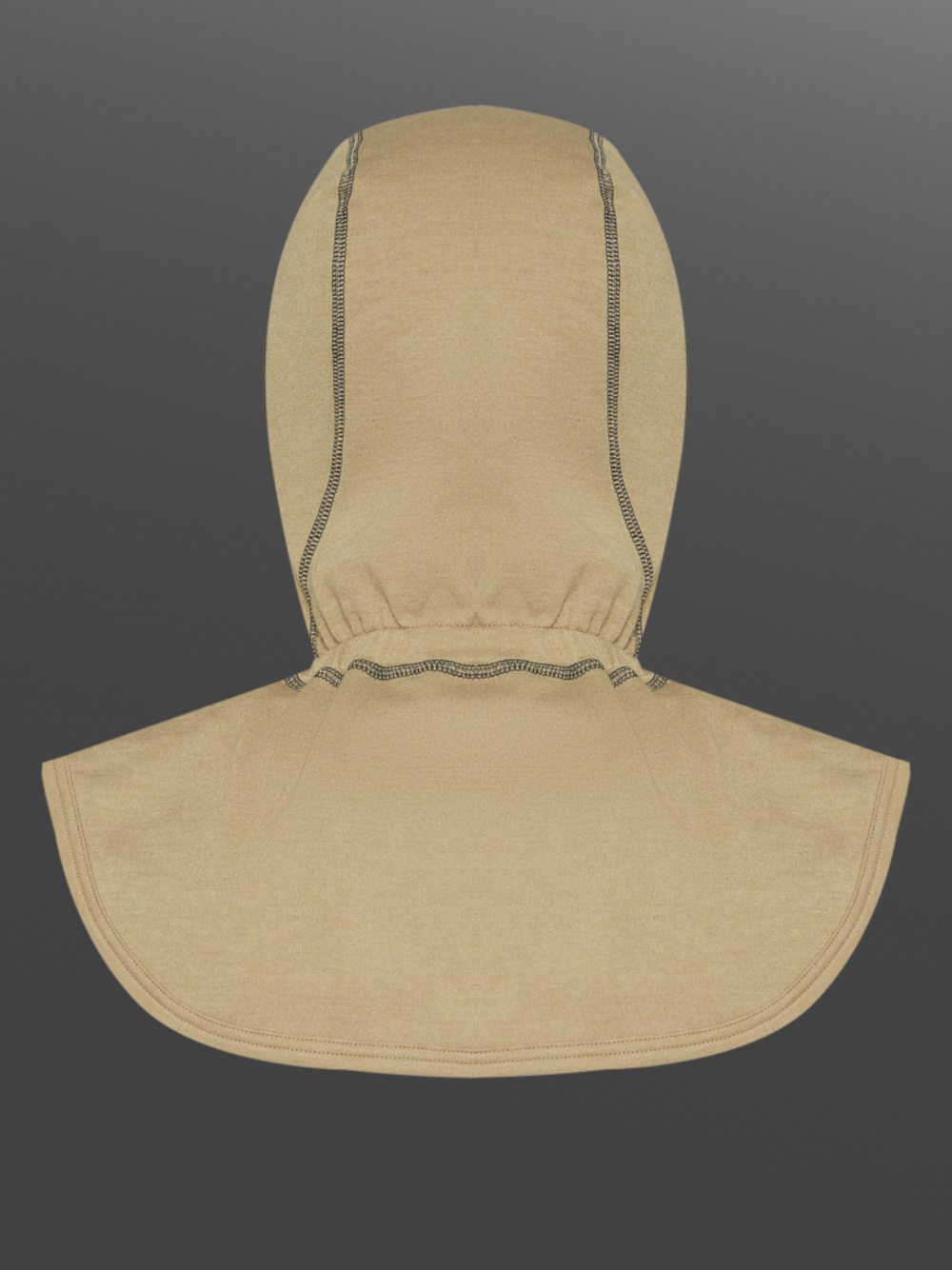 Flammschutz Haube mit Membran Farbe Sand Produktbild Rückansicht Flammschutz Haube mit Membran Farbe Sand