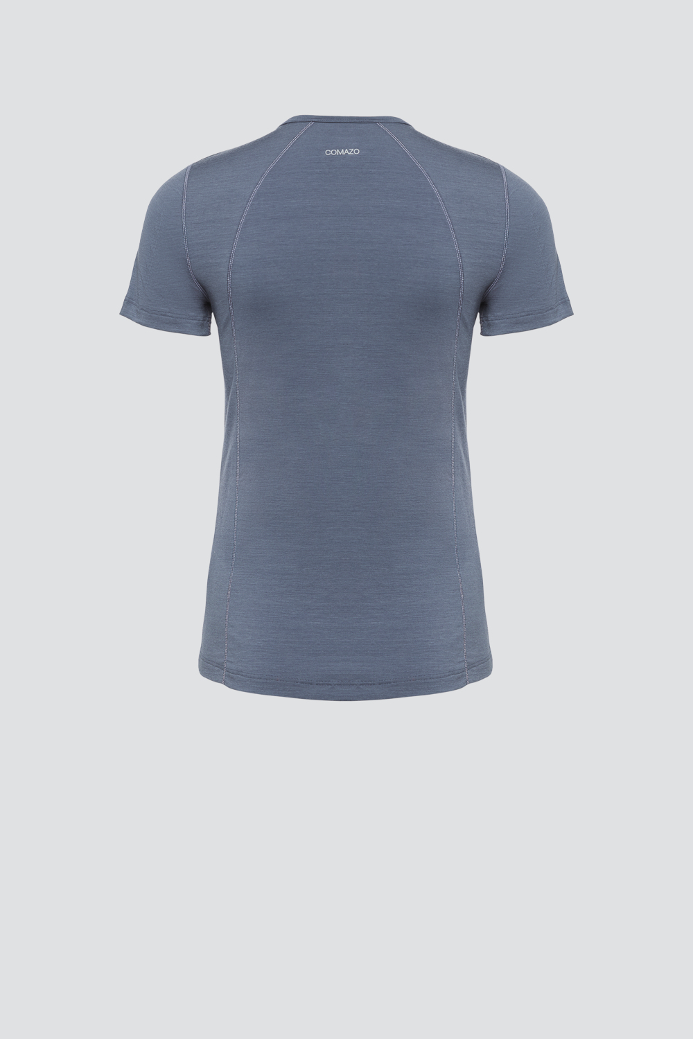 Produktbild Rückansicht Shirt kurzarm aus mulesing-free Merinowolle von Comazo in der Farbe Dunkelgrau