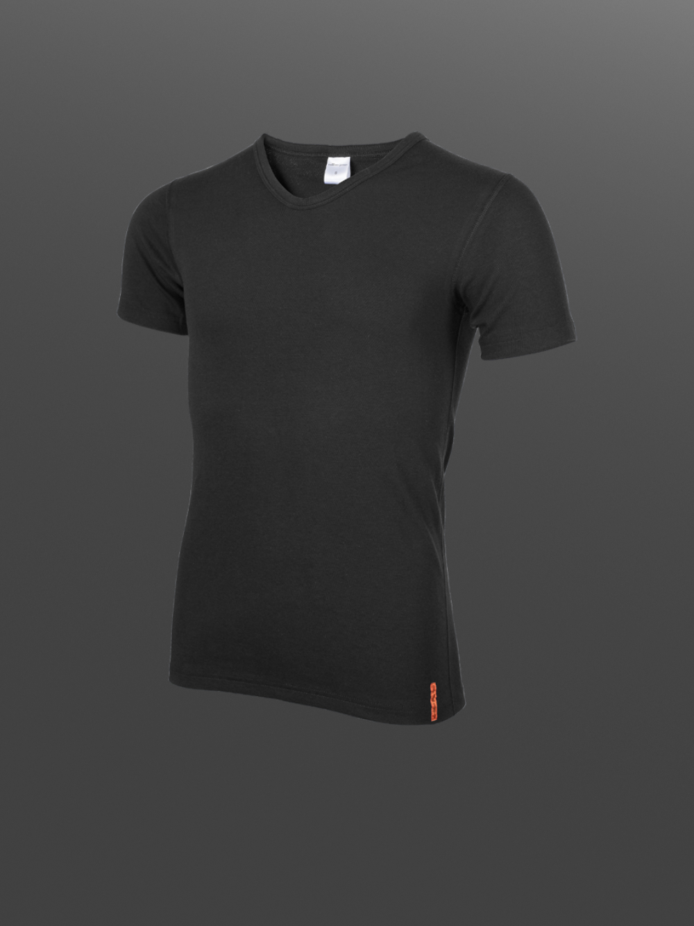 Short-sleeve V-neck shirt made from two-layer material by Comazo Protect in black color. Product image front view Short-sleeve V-neck shirt made from two-layer material by Comazo Protect in black color.