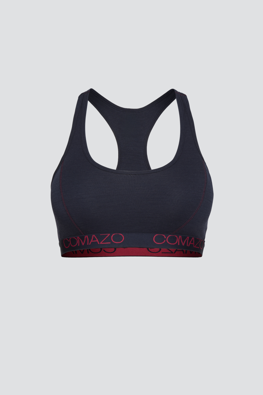 Produktbild Vorderansicht Comazo Damen Bustier aus Merinowolle Farbe Navy