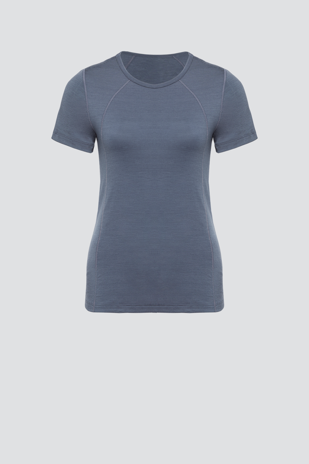 Produktbild Vorderansicht Shirt kurzarm aus muelesing-free Merinowolle von Comazo in der Farbe Dunkelgrau