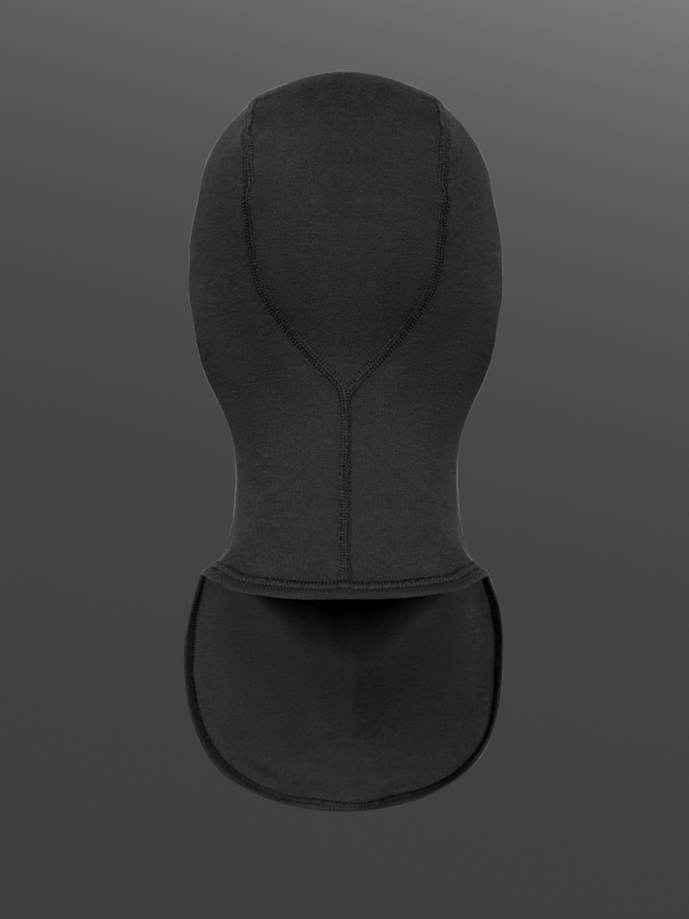 Flame-resistant hood, 1-ply with police print on the mouth/nose area, color black Product image back view: Flame-resistant hood, 1-ply with police print on the mouth/nose area, color black