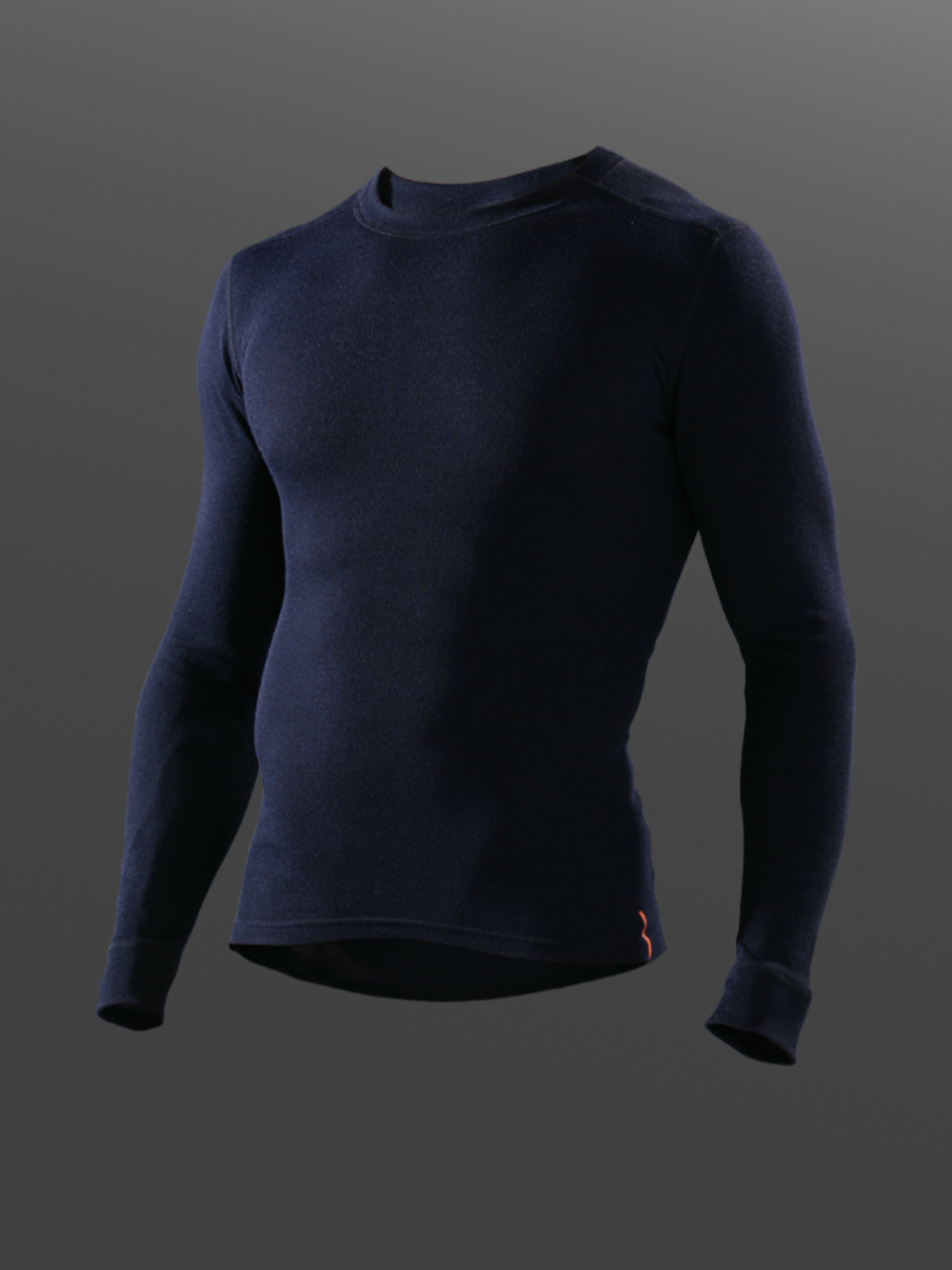 Flame-retardant long-sleeve shirt by Comazo Protect in navy color. Product image front view of flame-retardant long-sleeve shirt by Comazo Protect in navy color.