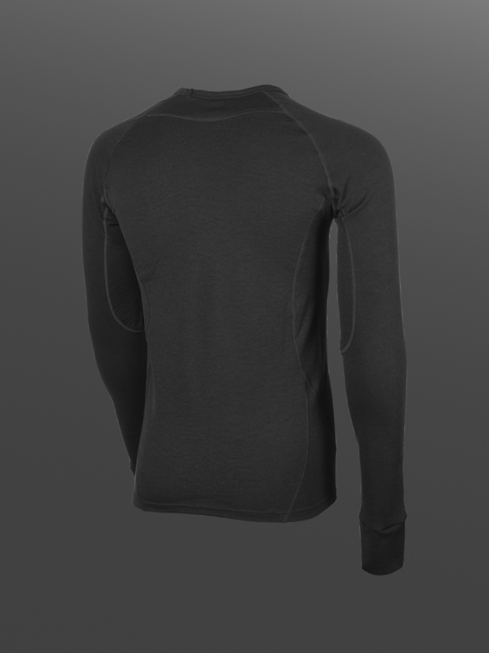Functional shirt with mulesing-free merino wool by Comazo Protect, color black Product image back view Functional shirt with mulesing-free merino wool by Comazo Protect, color black