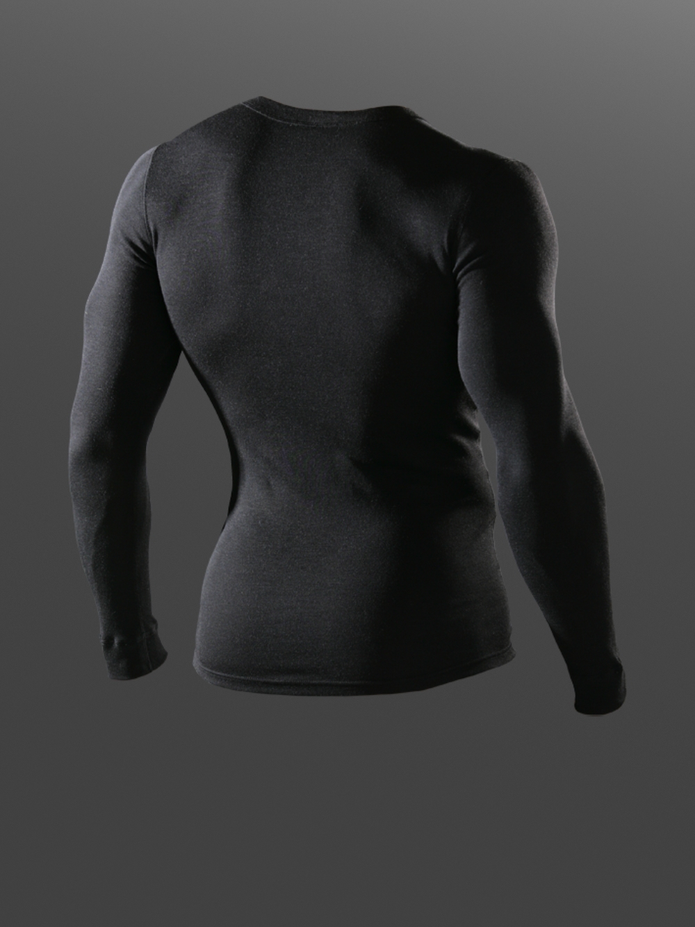 Flame-retardant long-sleeve shirt by Comazo Protect in black color. Product image rear view of flame-retardant long-sleeve shirt by Comazo Protect in black color.