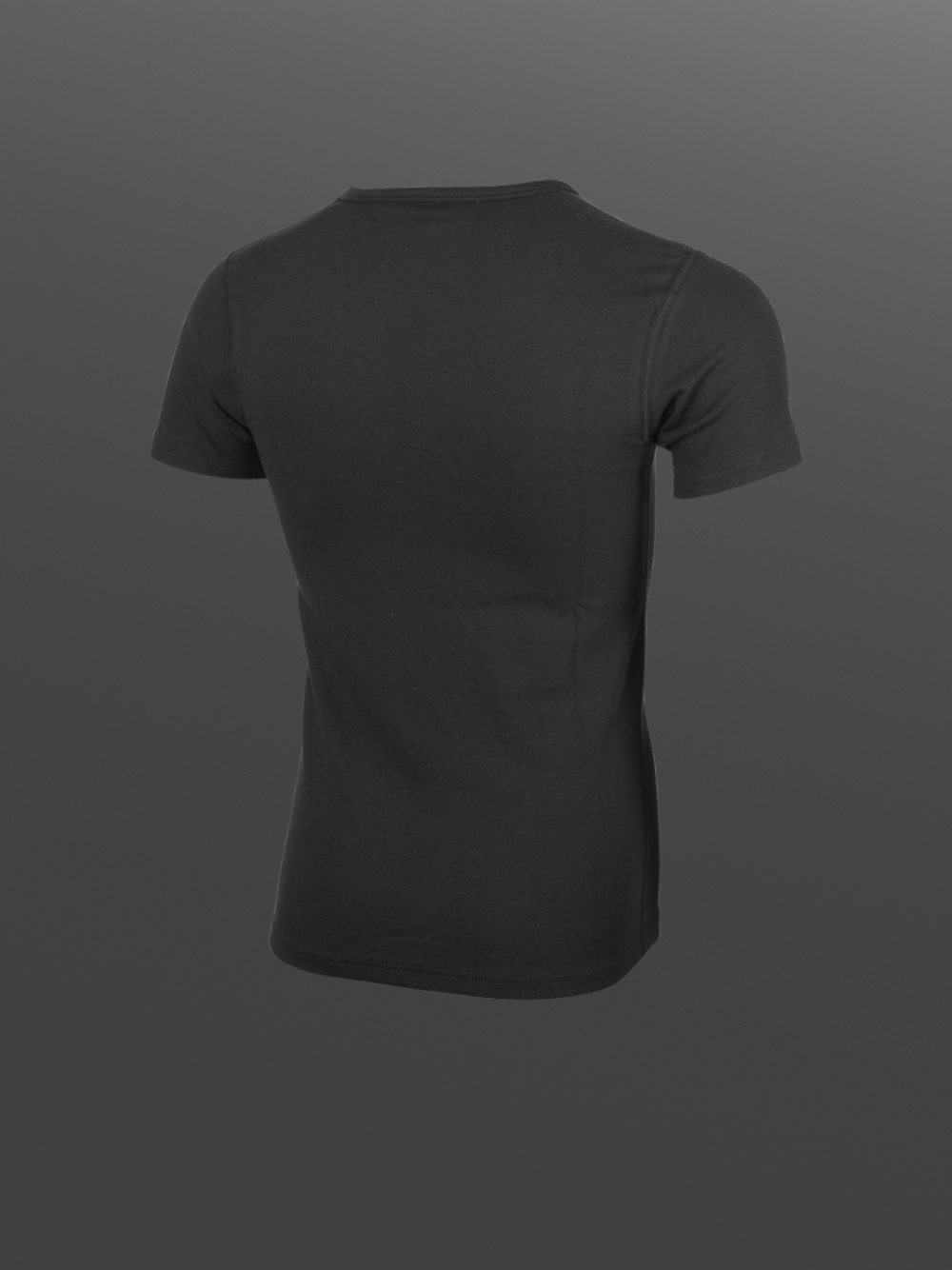 Short-sleeve V-neck shirt made from two-layer material by Comazo Protect in black color. Product image back viw Short-sleeve V-neck shirt made from two-layer material by Comazo Protect in black color.