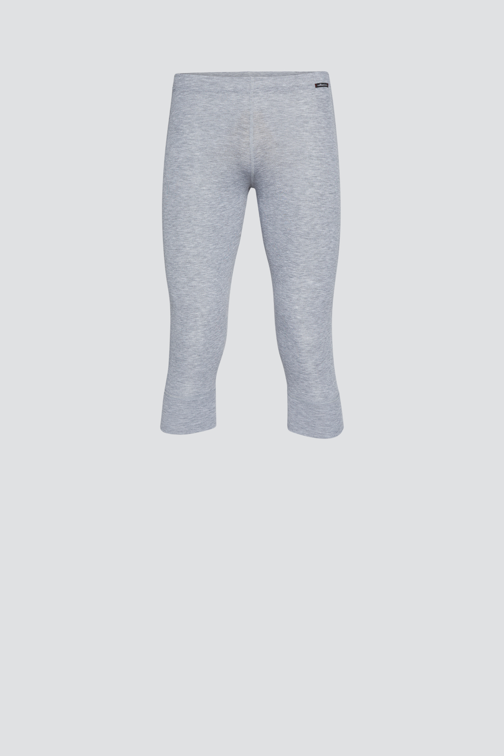 Comazo unisex 3/4 functional pants "warm extra", color gray melange. Product image front view Unisex 3/4 functional pants "warm extra" by Comazo in gray melange, with a brushed inner lining for optimal heat retention and quick-drying functional fabric thanks to excellent moisture management.