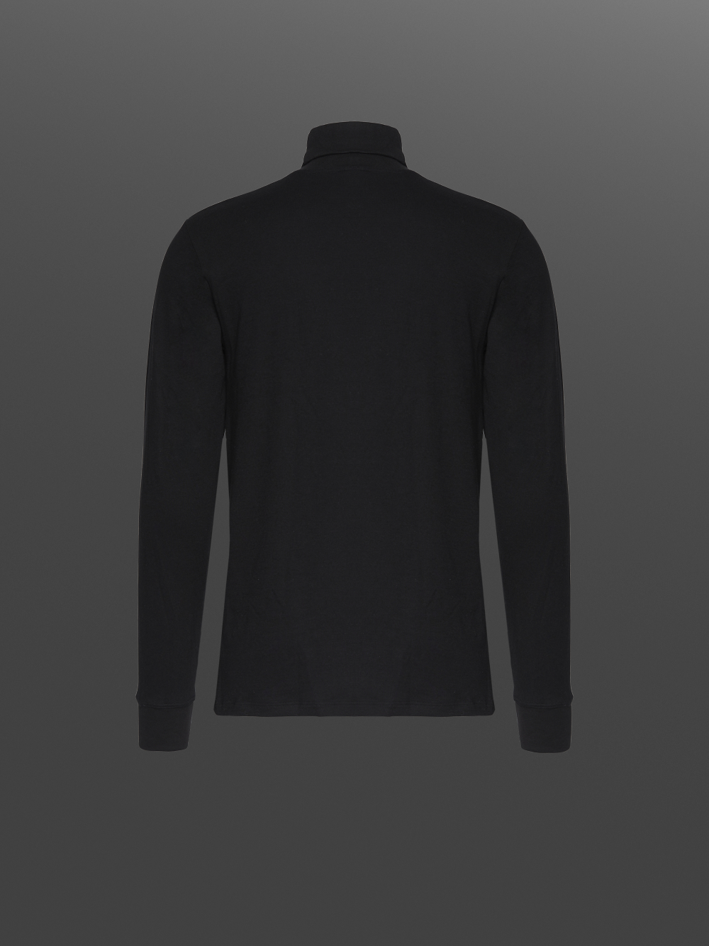Shirt with turtleneck made of two-layer material by Comazo Protect, color black. Product image back view: Shirt with turtleneck made of two-layer material by Comazo Protect, color black.