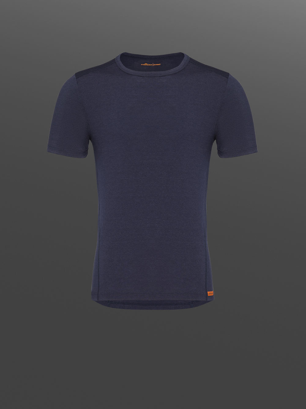 Comazo protect Durable Merino Wool Short Sleeve Shirt in Navy Product Image Front View: Durable Merino Wool Short Sleeve Shirt by Comazo Protect in Navy