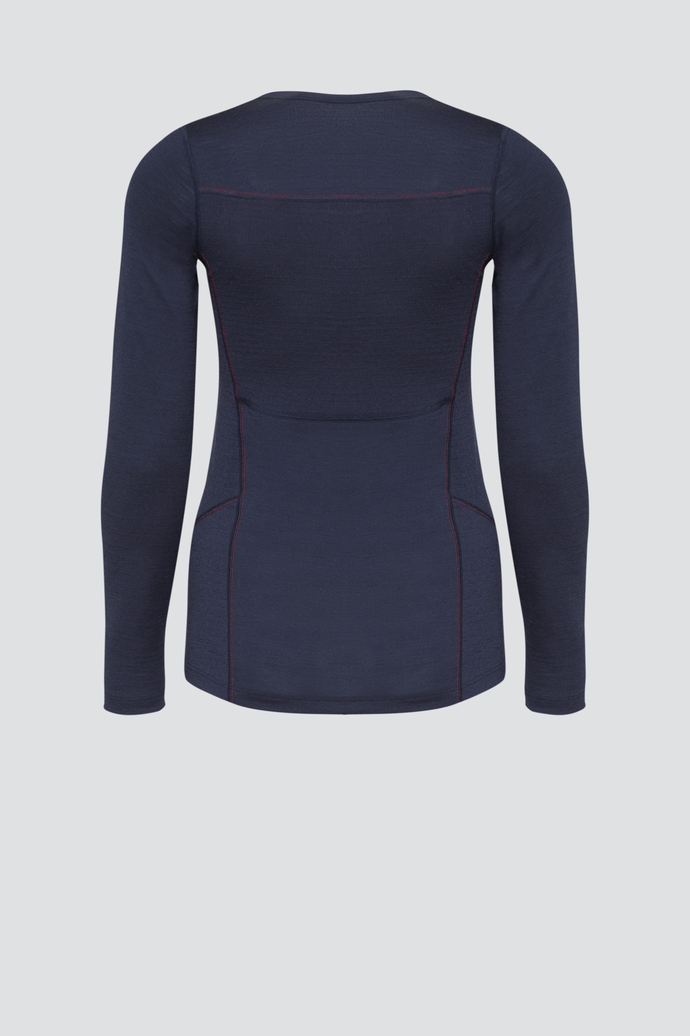 Produktbild Rückansicht Merinowolle-Shirt langarm von Comazo in der Farbe Navy aus 100% mulesing-freier Schurwolle mit Mesh-Einsätzen