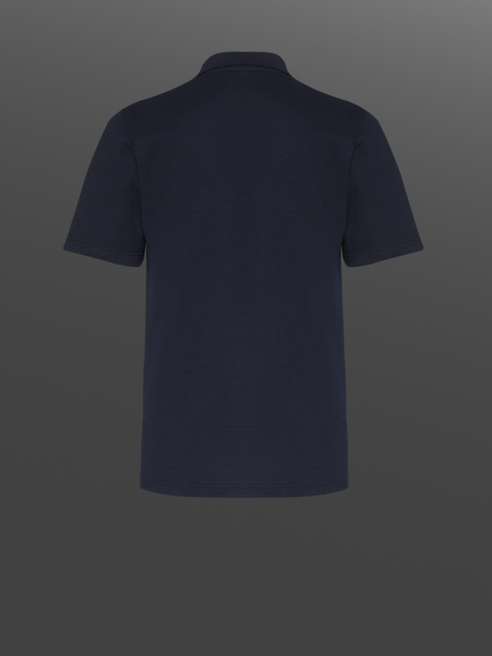 Flame protection short-sleeve polo shirt with practical button placket, color navy Product image back view Flame protection short-sleeve polo shirt with practical button placket, color navy