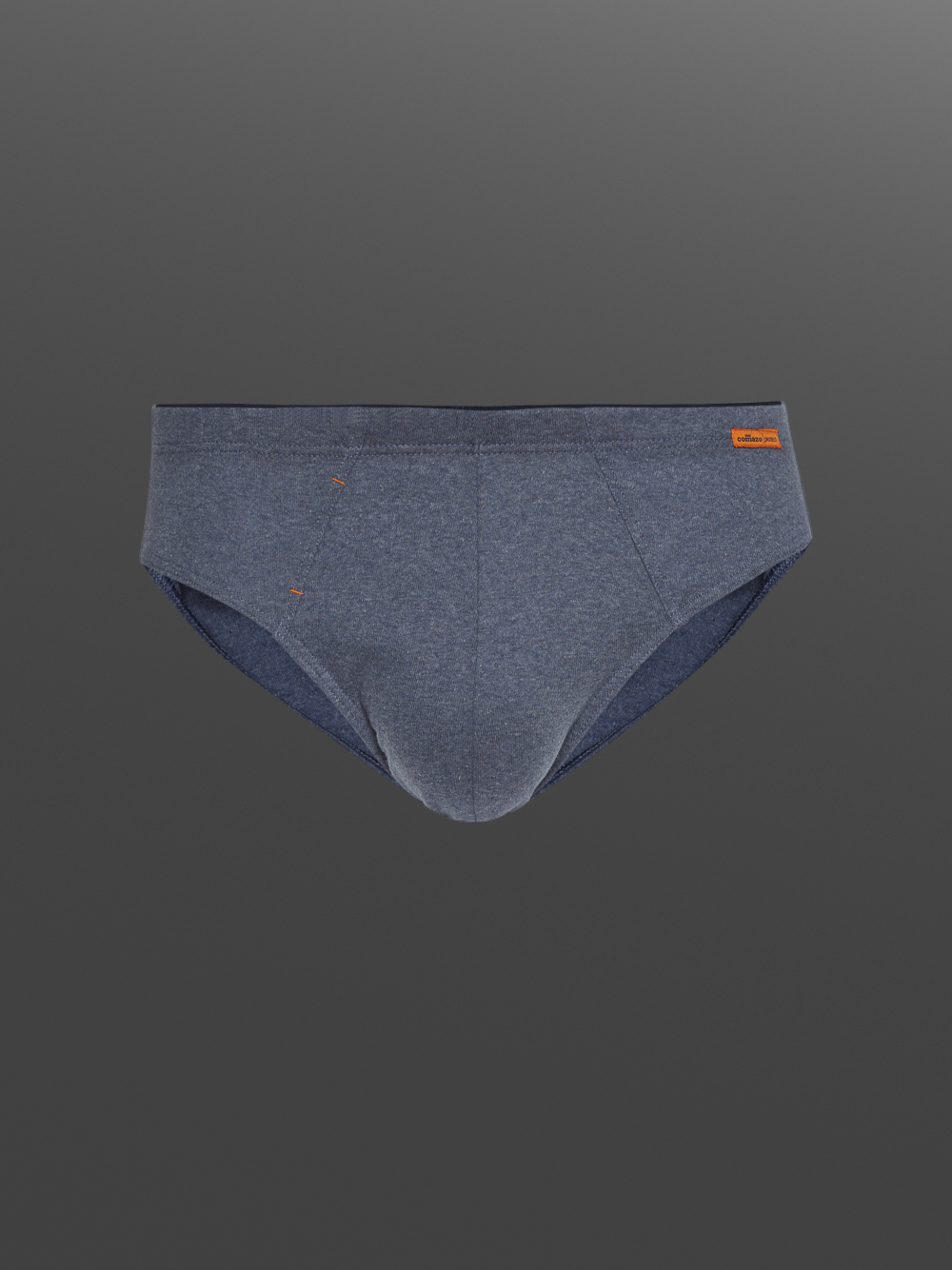 Briefs by Comazo Protect in blue melange color. Product image front view Briefs by Comazo Protect in blue melange color.