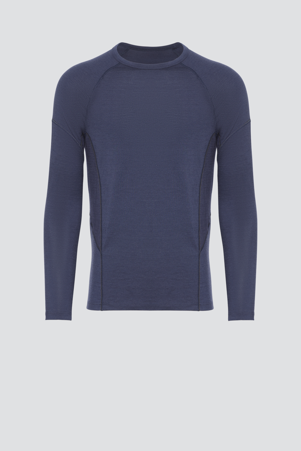 Comazo men's shirt long sleeve made of merino wool, color navy Product image front view: Long sleeve shirt made of 100% mulesing-free merino wool by Comazo in navy color with mesh inserts.