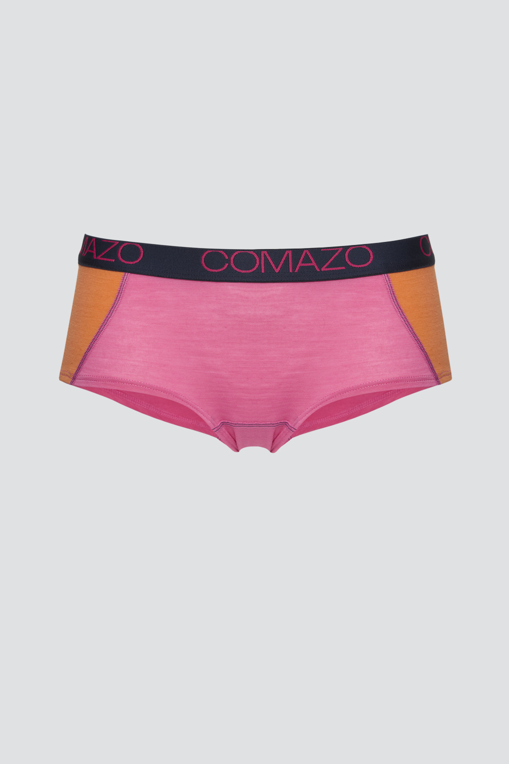 Produktbild Vorderansicht Comazo Damen Panty aus Merinowolle Farbe Pink-Mango