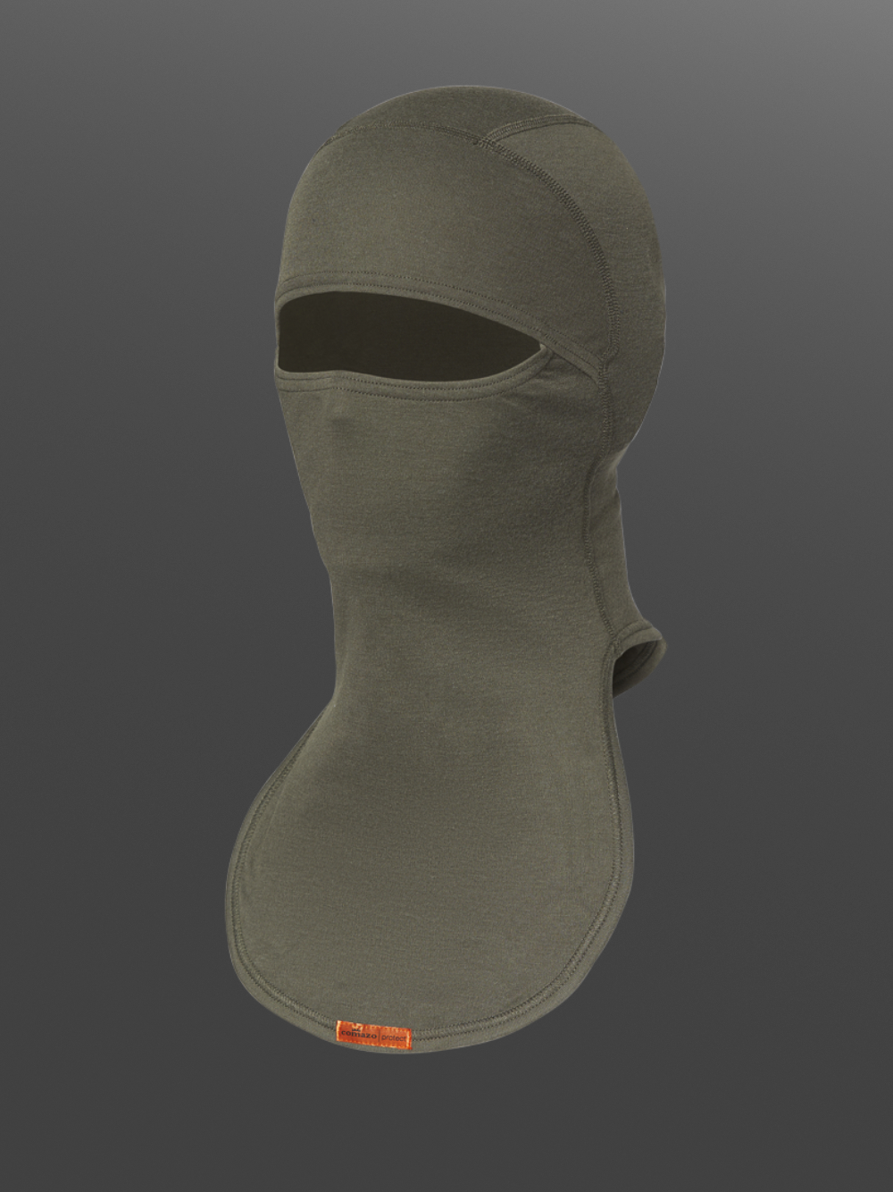 1-ply hood "Eye" field of vision, color stone gray/olive Product image front view: 1-ply hood "Eye" field of vision, color stone gray/olive