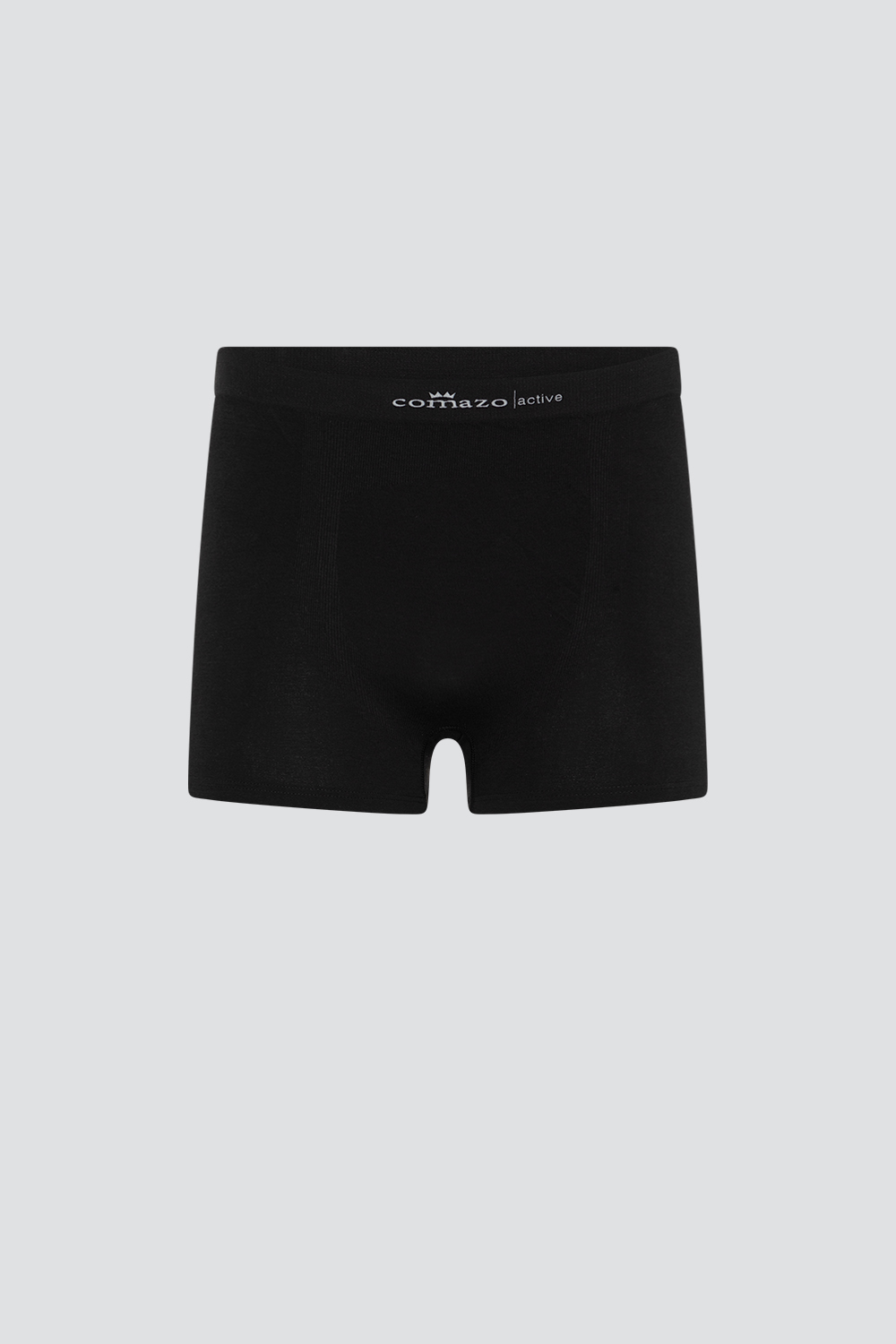 Comazo men's seamless trunk in black color. Product image front view: seamless trunks by Comazo in black color.