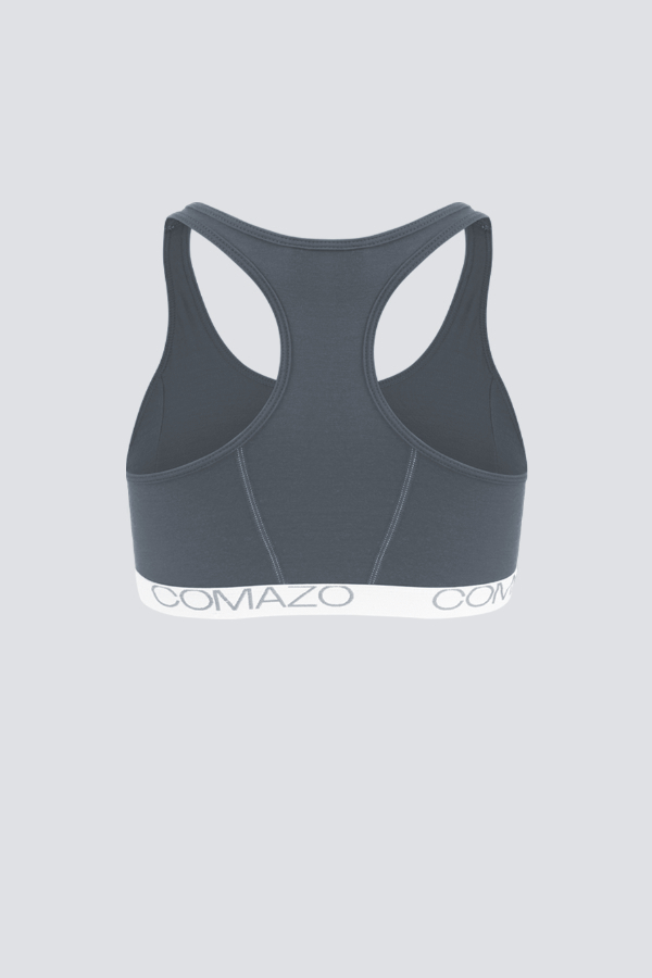 Produktbild Rückansicht Bustier aus mulesing-free Merinowolle von Comazo in der Farbe Dunkelgrau