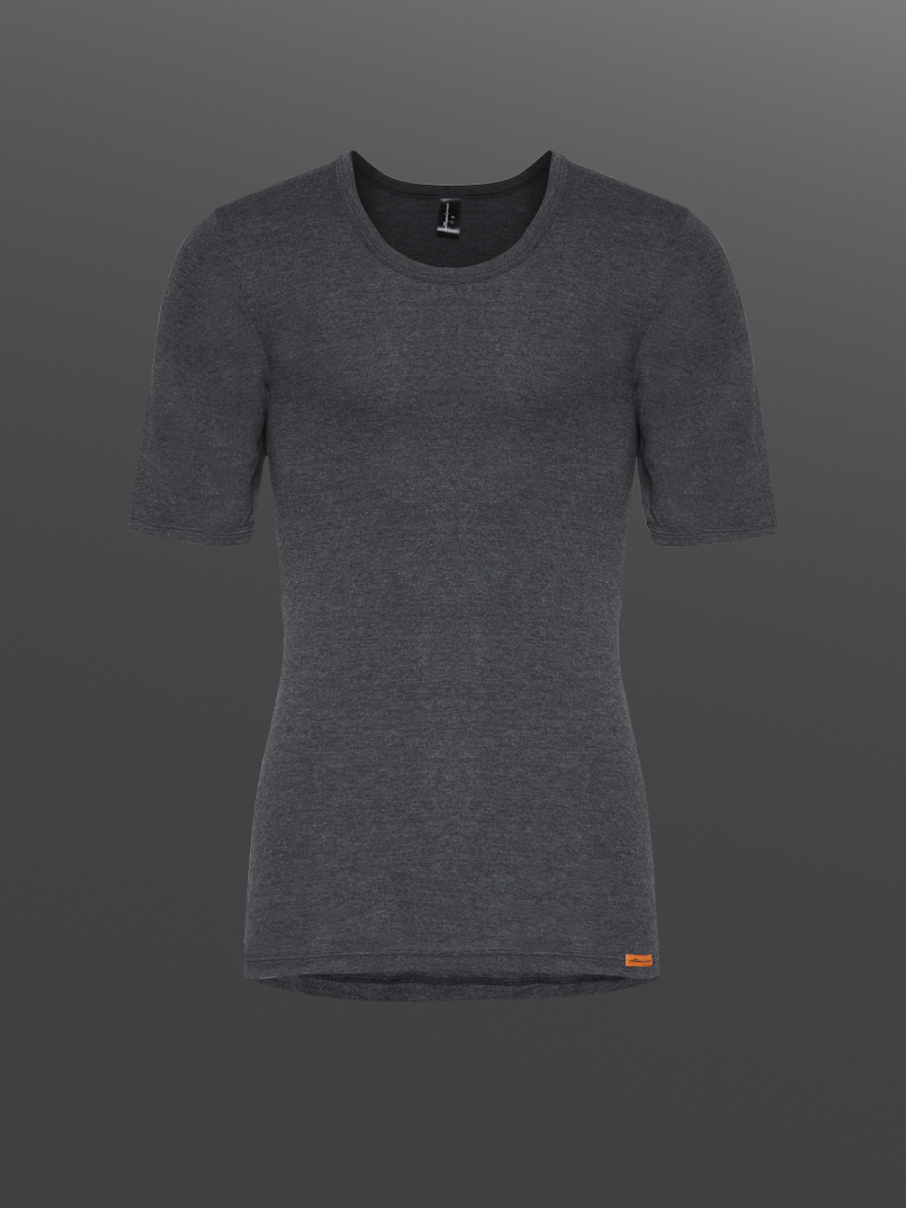 1/4-sleeve shirt by Comazo Protect in dark gray melange color. Product image front view 1/4-sleeve shirt by Comazo Protect in dark gray melange color.