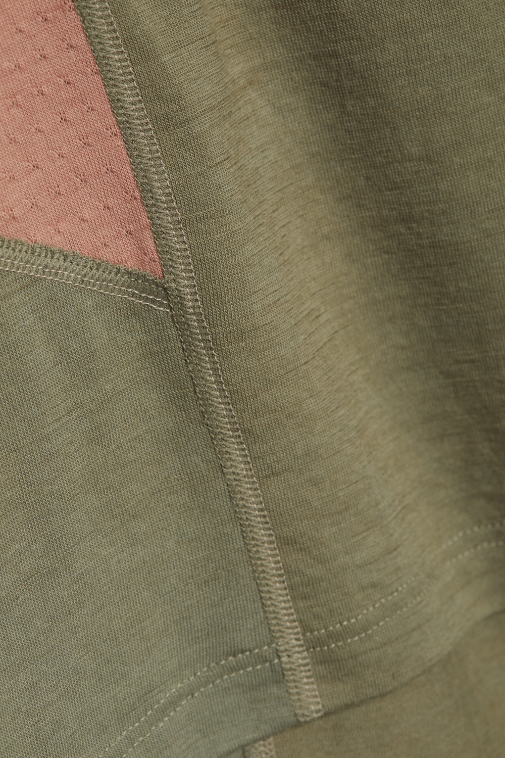 Detailbild Comazo Damen Merinowolle-Shirt langarm Farbe Avocado/Sorbet