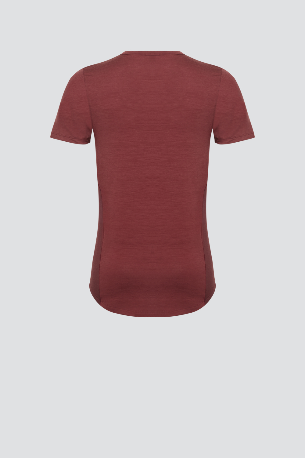 Comazo men's short-sleeve merino wool shirt in merlot/porto Product image back view Comazo men's short-sleeve merino wool shirt in merlot/porto