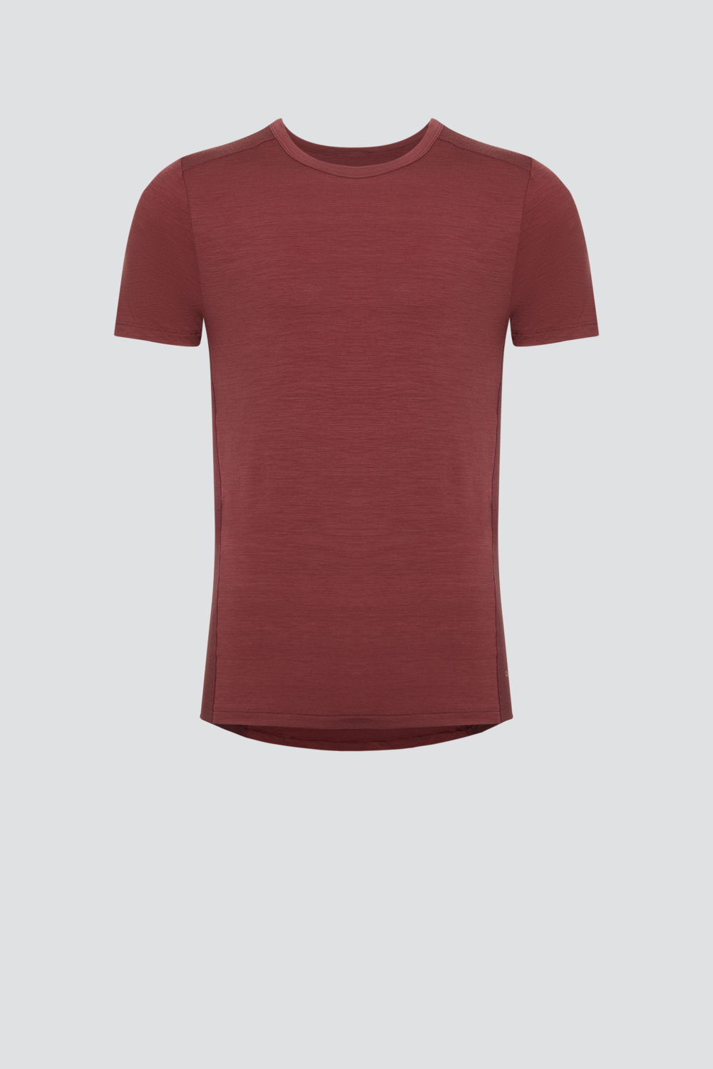 Comazo men's short-sleeve merino wool shirt in merlot/porto Product image front view Comazo men's short-sleeve merino wool shirt in merlot/porto