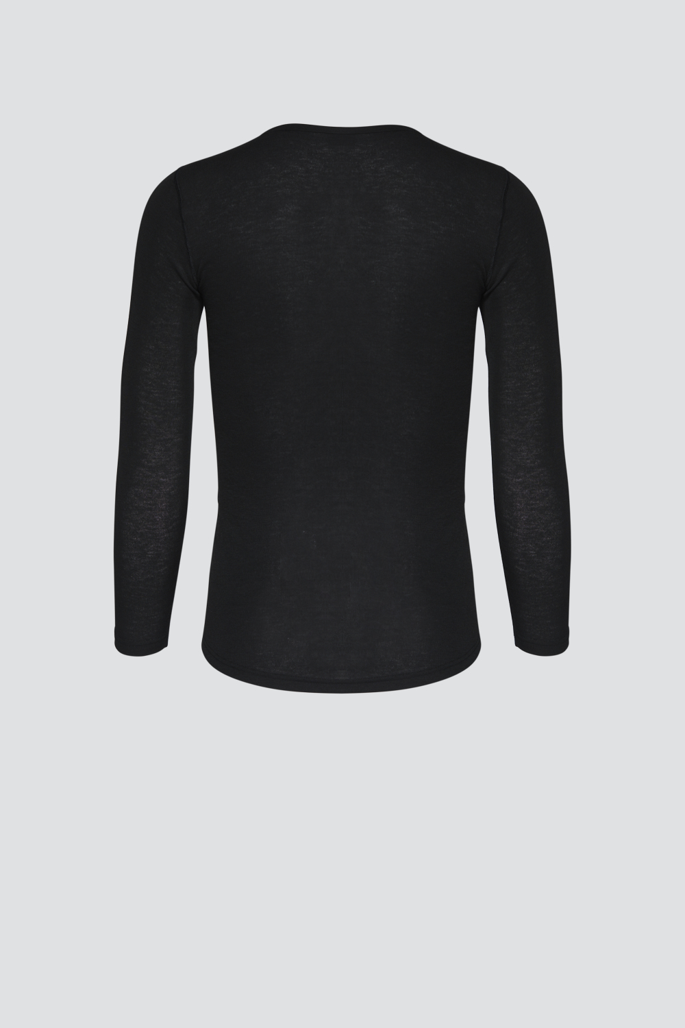 Comazo Unisex Funktionsshirt "warm extra" langarm Farbe Schwarz Produktbild Rückansicht  Unisex Funktionsshirt "warm extra" langarm von Comazo in der Farbe Schwarz mit angerauter Innenseite zur optimalen Wärmespeicherung, Feuchtigkeitsmanagement und verlängertem Rückenteil