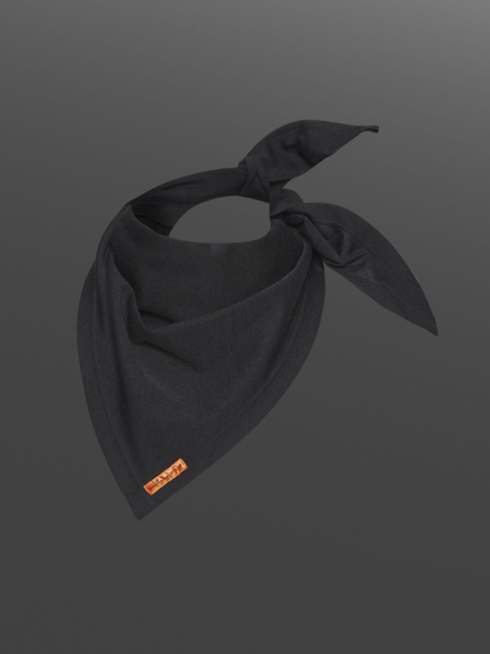 Flame-retardant triangular scarf by Comazo Protect in black color. Product image front view Flame-retardant triangular scarf by Comazo Protect in black color.