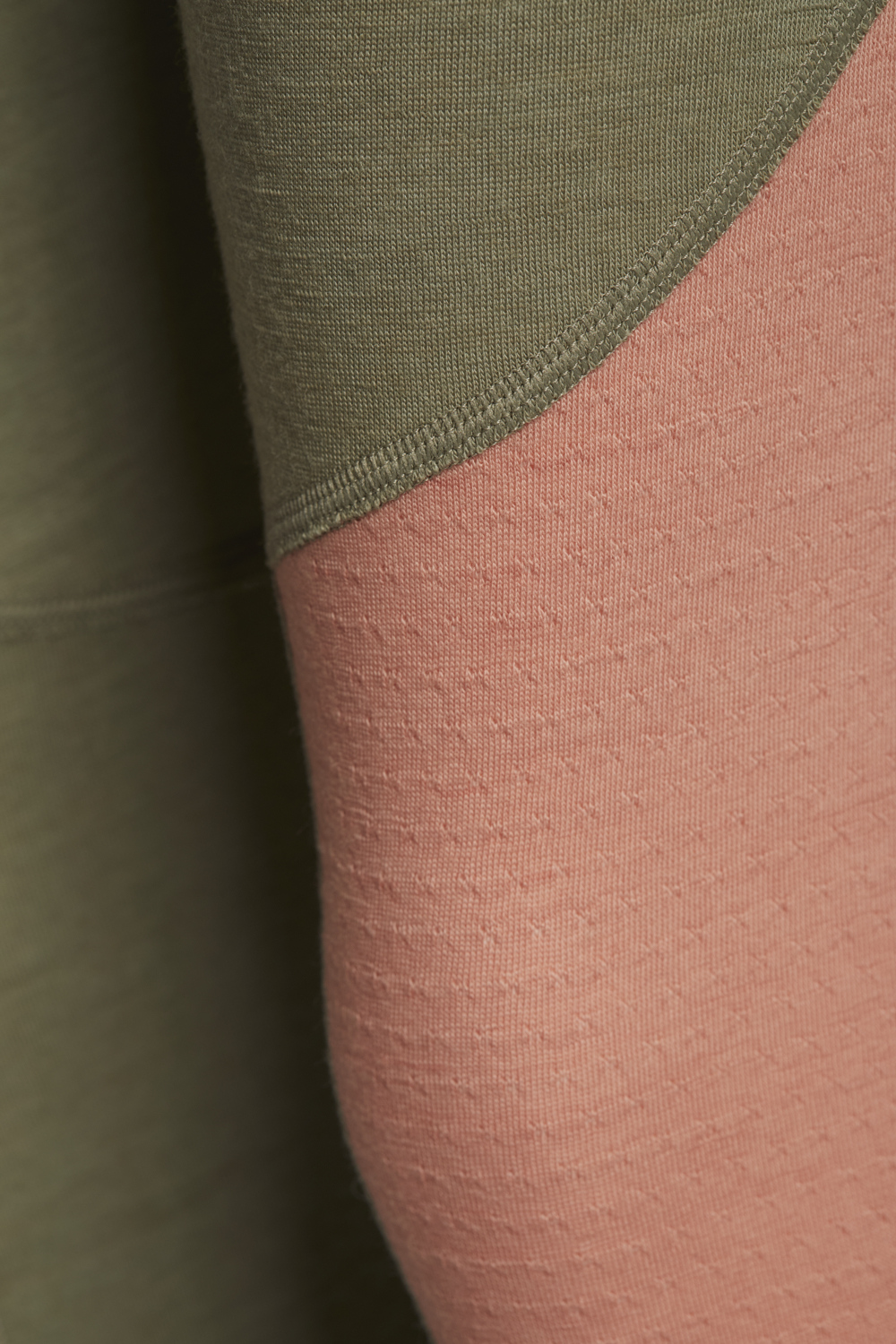 Detailbild Comazo Damen Merinowolle-Leggings Farbe Avocado/Sorbet