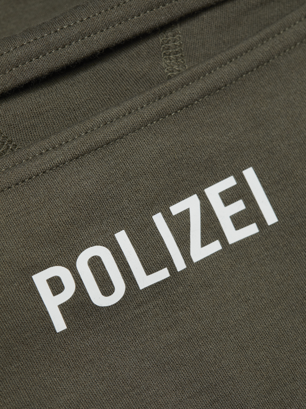 Flame-resistant hood, 1-ply with police print on the mouth/nose area, color stone gray/olive Detail image: Flame-resistant hood, 1-ply with police print on the mouth/nose area, color stone gray/olive