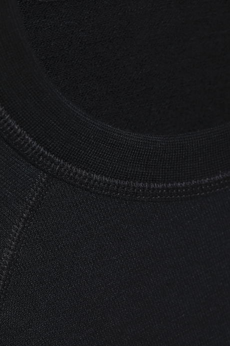 Shirt 1/4 Arm aus feinster Merinowolle in Schwarz